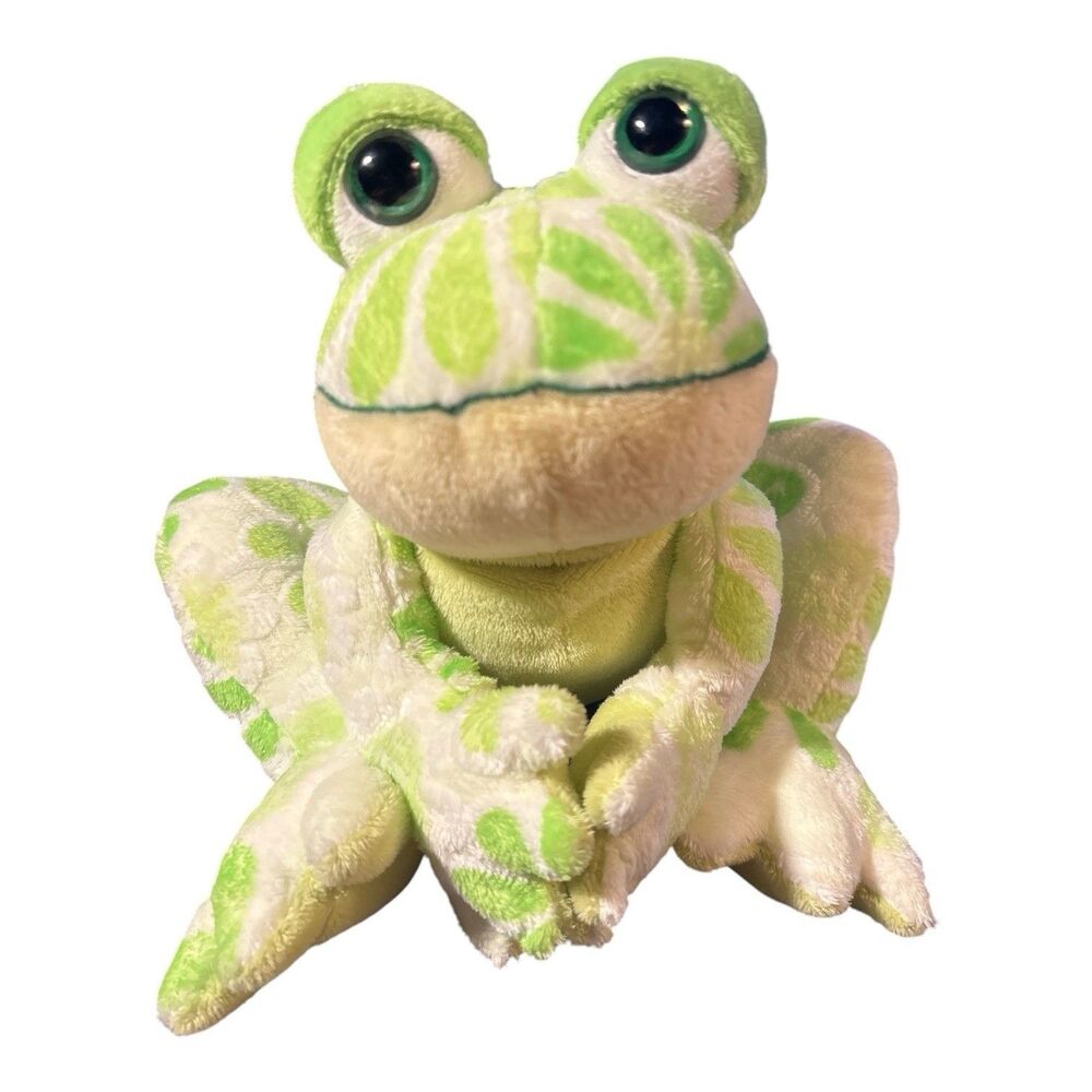 Ganz Webkinz Flower Frog HM703 Plush No Code Green White Stuffed Animal RARE